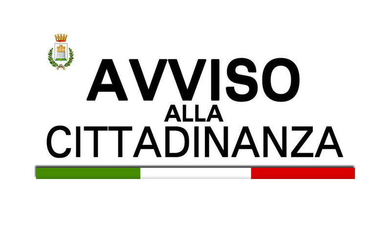 Immagine indicante la scritta "avviso alla cittadinanza" con richiamo della bandiera italiana